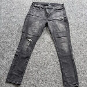 Express Women's Gray Distressd Jeans Size 16 Long